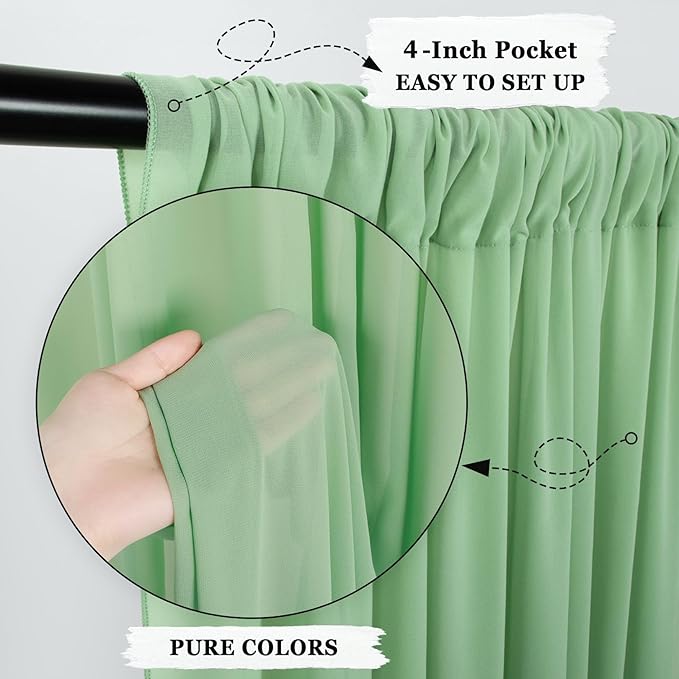 DUOBAO Chiffon Backdrop Curtains 2 Panels Photography Backdrops Drape 5ft x 8ft - Image 5
