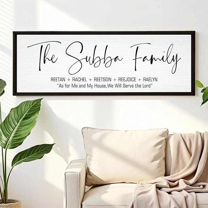 Last Name Signs for Home, Personalized Wall Decor, Framed Family Name Signs for - Image 2