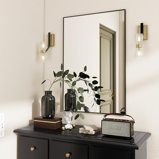 BEAUTYPEAK Black Bathroom Wall Mirror by BEAUTYPEAK