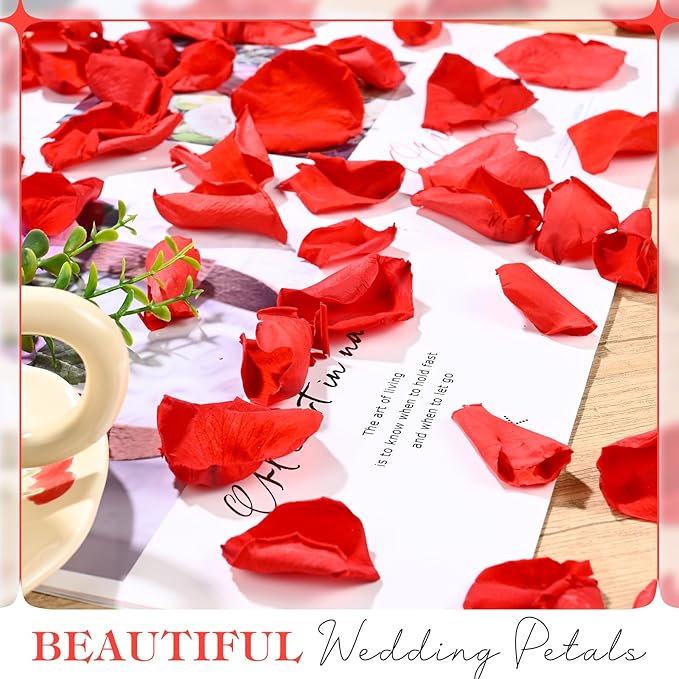 230 PCS Red Dired Rose Petals 2.1oz/60g Natural Real Rose Flower Petals - Image 4