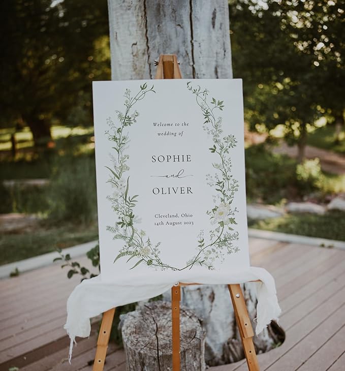 Welcome Wedding Sign Personalized, Pole Mount - Image 3