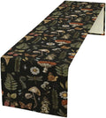 Mushroom Table Runner, Retro Forest Plant Table Runner by Unknown