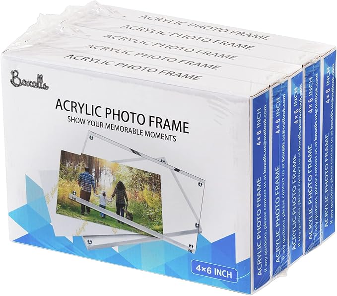 Boxalls 4x6 Inches Acrylic Picture Frames- 5 Pack, Desktop Frameless Photo - Image 2