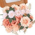 Artificial Flowers Combo, Mix Silk Flowers Roses, Dahlias by Garisey