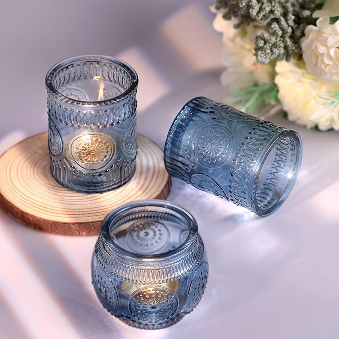 DARJEN 24 Pcs Blue Vintage Candle Holders - Image 5