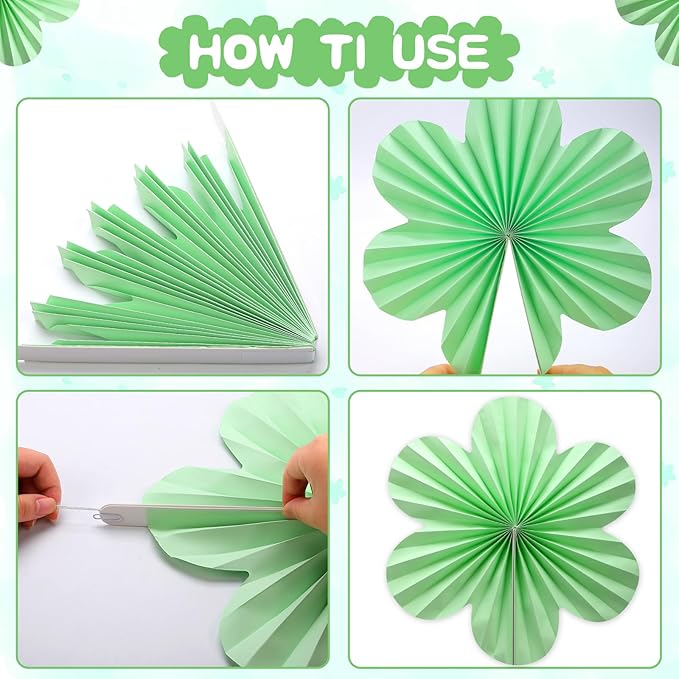 BestoFun 12 PCS Paper Flowers Fans Pastel Party Decorations Paper Flowers - Image 3