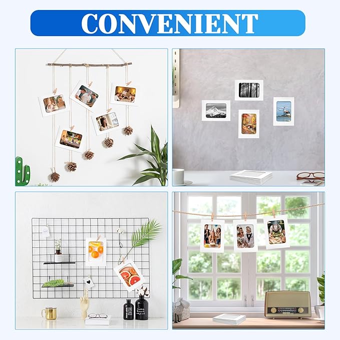 100 Pack Paper Picture Frames, 4x6 Inch Photo Strip Frame Hanging Photo Display - Image 4