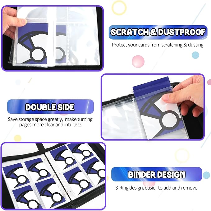 Trading Card Binder 4-Pockets, 400 Pockets Card Holder - Image 4