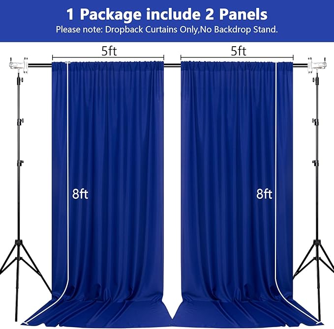 MEETSKY Royal Blue Backdrop Curtains - Image 2