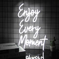 Enjoy Every Moment Neon Signs for Wall White Letter Neon Lights LED Letter Sign by Kullneon