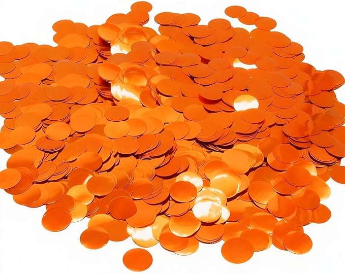 Orange Round Foil Confetti Beautiful Metallic Table Confetti by Unknown