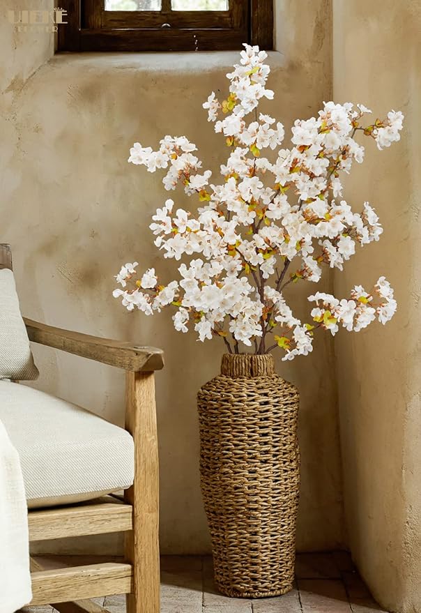 Uieke Silk Cherry Blossom Branches, 39.3in Artificial Cherry Blossom Tree Stems - Image 2