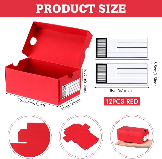 12 Sets Mini Shoe Gifts Boxes for Party Favors 6.1 x 3.9 x 2.5 Inches Sports - Image 3