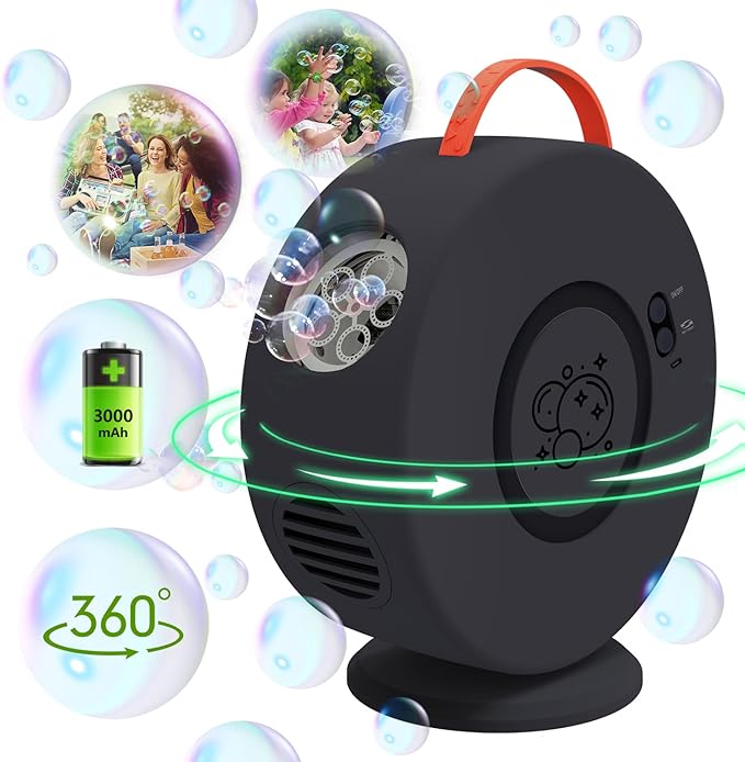 Bubble Machine for Kids Toddlers, Automatic Bubble Blower Rechargeable by Yevohadt