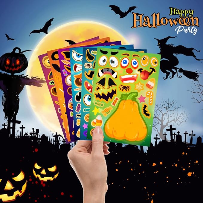 36 Sheets Halloween Stickers for Kids, Make A Pumpkin Face Stickers, Halloween - Image 4