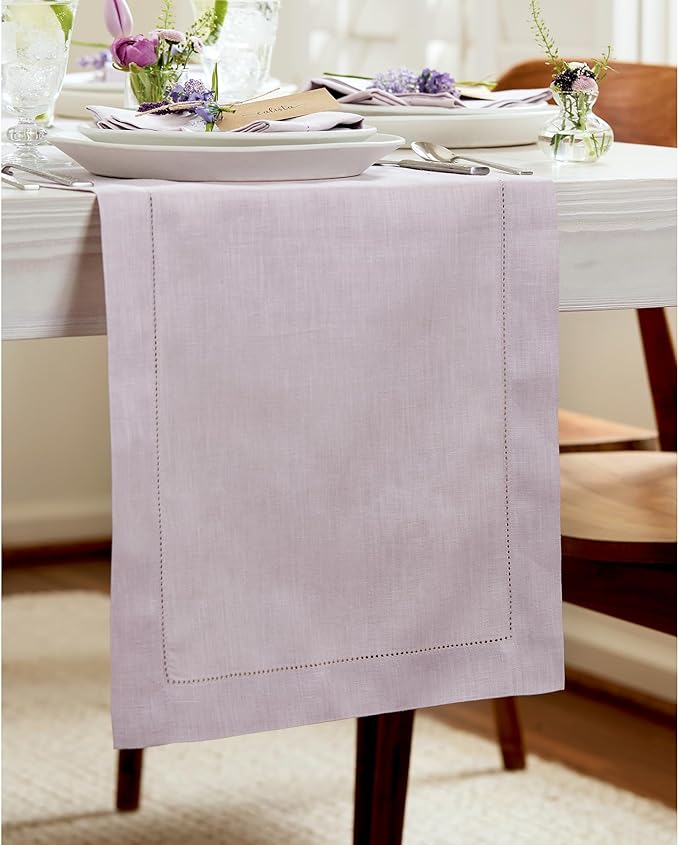 Solino Home Linen Lilac Table Runner 108 Inches Long - Image 2