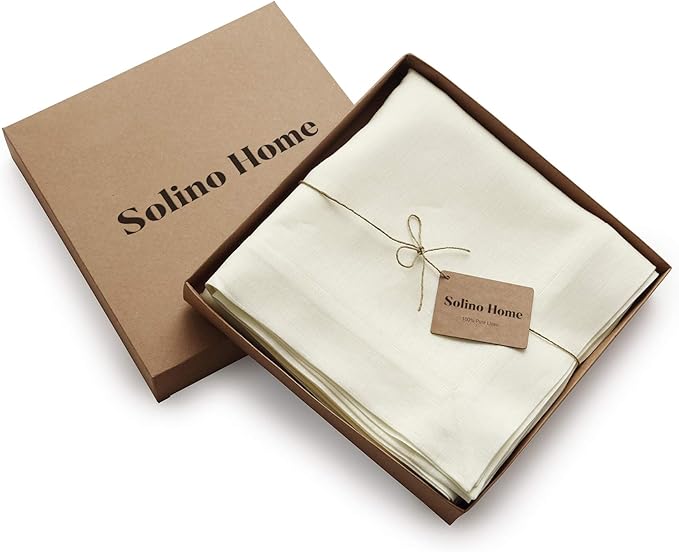 Solino Home Linen Ivory Tablecloth 60 x 102 Inch - Image 5