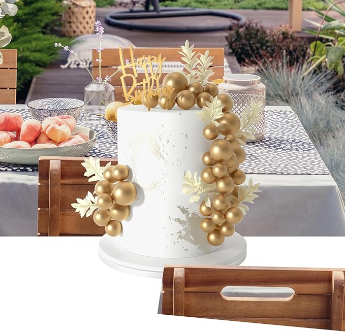 MIAHART Ball Cake Toppers Boho Grass Cake Topper Ball Cake Insert Decoration - Image 5