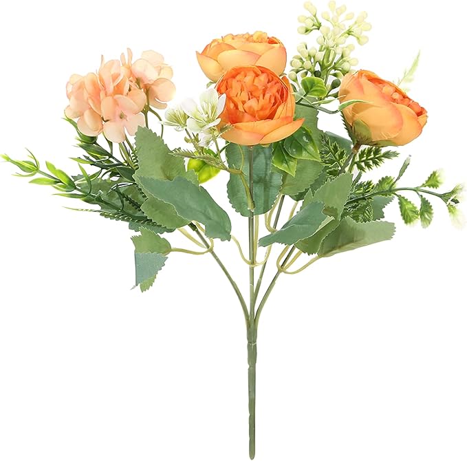 Artificial Flowers Fake Peony Silk Mini Plastic Bridal Flowers - Image 2