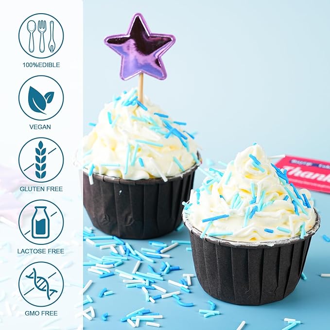 Blue and White Jimmies Sprinkles - Image 3