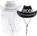 Frcctre 2 Pcs Bride Cowgirl Hat by Frcctre