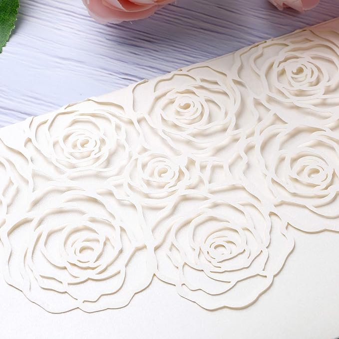 20 Pcs Laser Cut Wedding Invitations Card Pocket - Image 6
