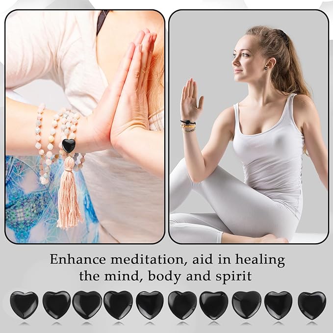 Gerrii 50 Pcs Heart Healing Stone Bulk Quartz Heart Inspirational Stones Gift - Image 3