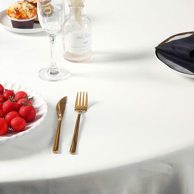 60 inch Round Tablecloth Washable Polyester Table Cloth Decorative Table Cover - Image 6