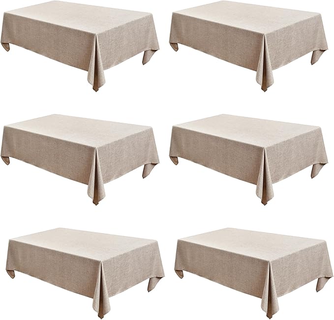 Fitable Nature Faux Linen Tablecloths Rectangle 60 x 84 Inch by Fitable