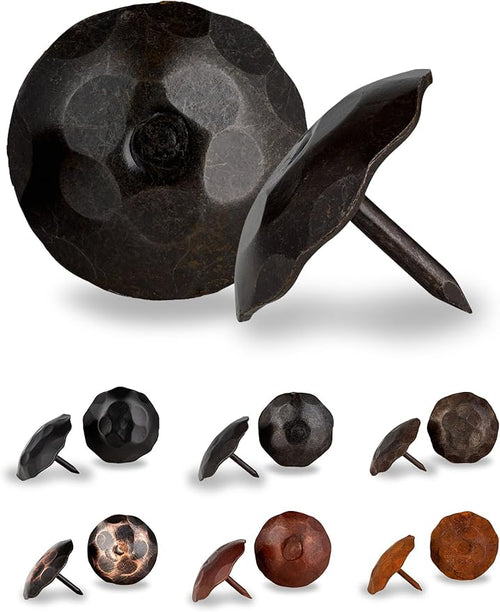 10 Pack 1.25" Round Head Iron Clavos Decorative Nails – Sealed Unfinished – by BorderlandRusticHardware