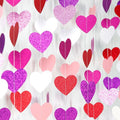 Purple Hot-Pink Red Party-Decoration Heart-Garland - 52ft Galentines Hanging by Hugfond