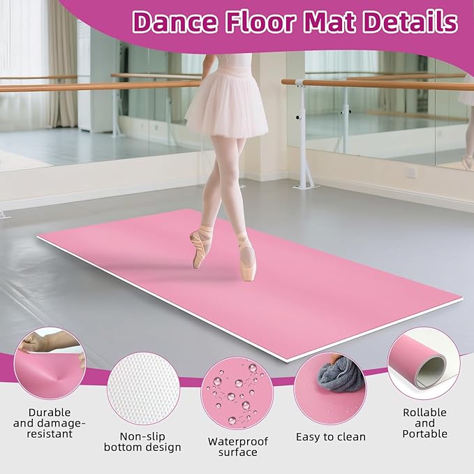 Dance Floor Mat Non-Slip with Shoulder Strap Portable and Dance Resistance Band - Image 2