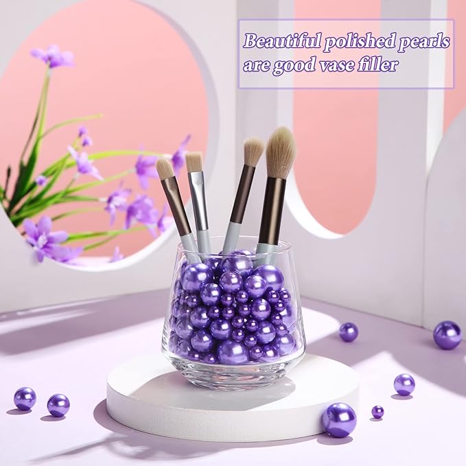 150 Pieces Vase Filler Faux Pearls Vase Makeup Beads No Hole Gloss Bead Mixed - Image 4