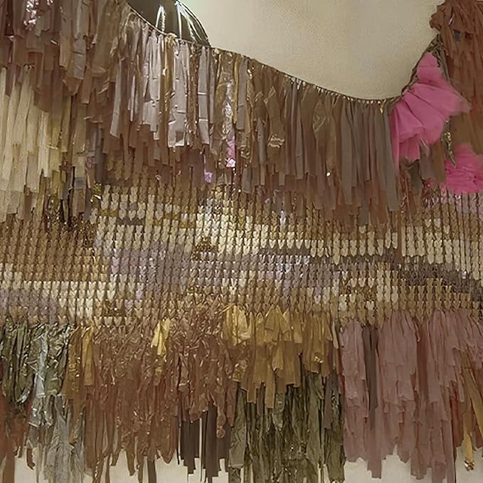 PartyWoo Brown Crepe Paper Streamers 4pcs 328ft Pack of Boho Neutral Crepe - Image 4