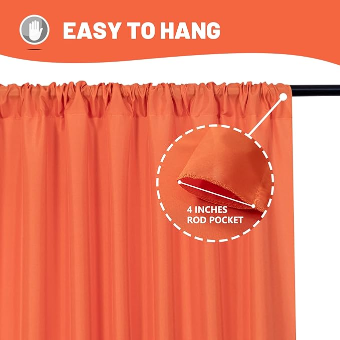 MYSKY HOME Orange Backdrop Curtains - Image 5