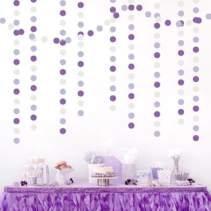 Purple Silver Birthday Party-Decorations Streamers - 52FT Graduation Hanging - Image 5