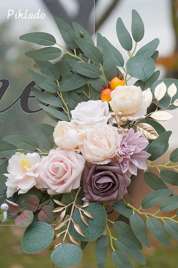 Faux Flower Swag Set of 2 for Wedding Welcome Signs Floral Swag Wedding - Image 7