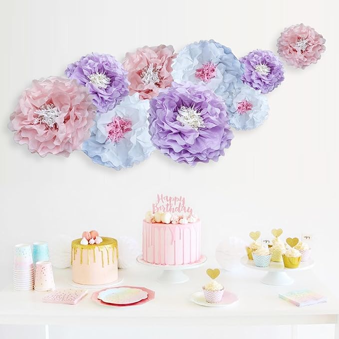 Dreamy Paper Flower Pom Poms Wall Decorations - Image 5
