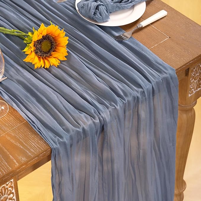 Dusty Blue Cheesecloth Table Runner 10 Pack Fall Table Runners Boho Gauze 120 - Image 5