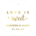 Andaz Press Personalized Round Circle Wedding Gift Tags, Metallic Gold Ink by AndazPress