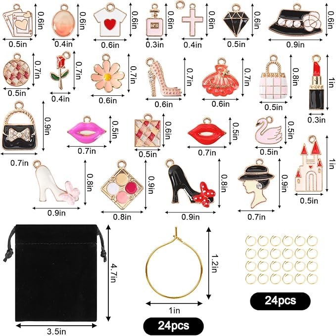 SANNIX 24pcs Wine Glass Charms - Image 2