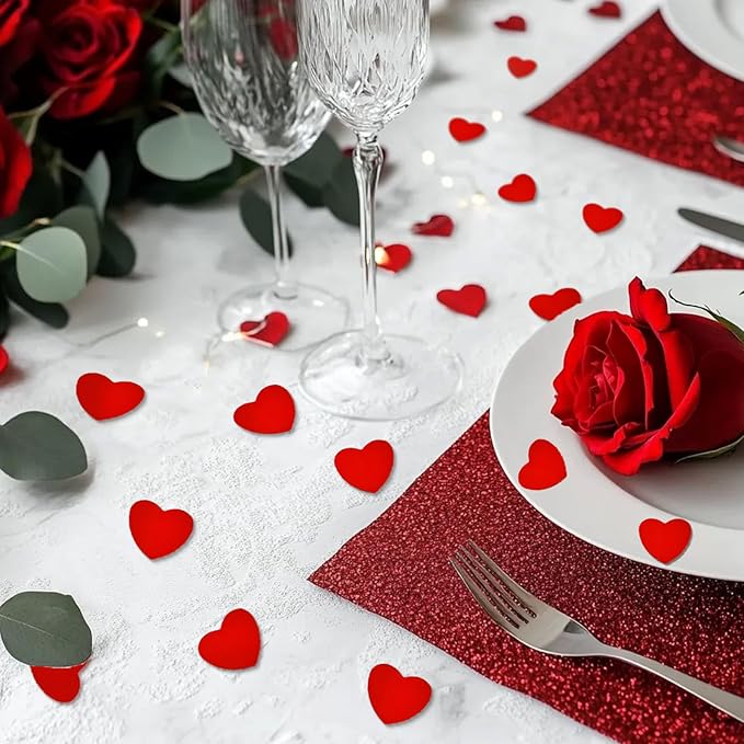 Red Heart Confetti – Shiny Foil Heart Table Scatter - Image 4
