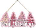 CGBHW Pink Christmas Tree Wooden Sign, I’m Dreaming of a Pink Christmas by CGBHW