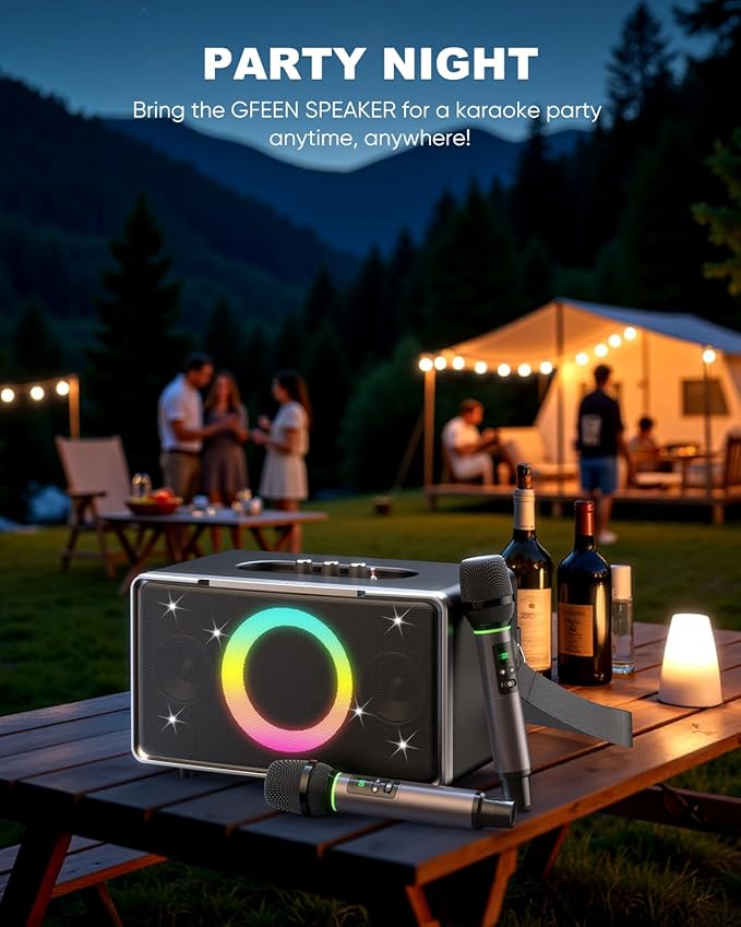 GFEEN Portable Bluetooth Speaker: 200W Peak, Deep Bass, 15H Playtime, Large - Image 8