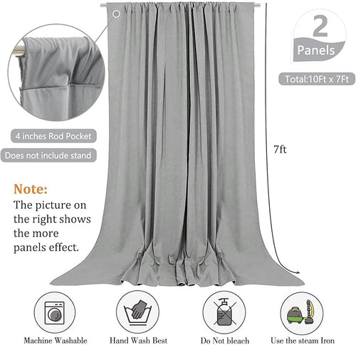 10 x 7 Feet New Dark Grey Backdrop Curtain - Image 2