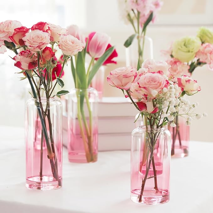 24Pcs Pink Bud Vases, Glass Flower Vase - Image 3