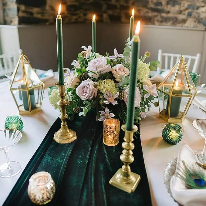 Luxurious Velvet Table Runner, 10ft Wedding Reception Decorations, 20x120inch - Image 3