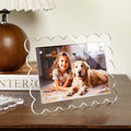 Cuspin 2 Pack 4x6 Acrylic Frame, Scalloped Picture Frame Clear Magnetic Acrylic by Cuspin