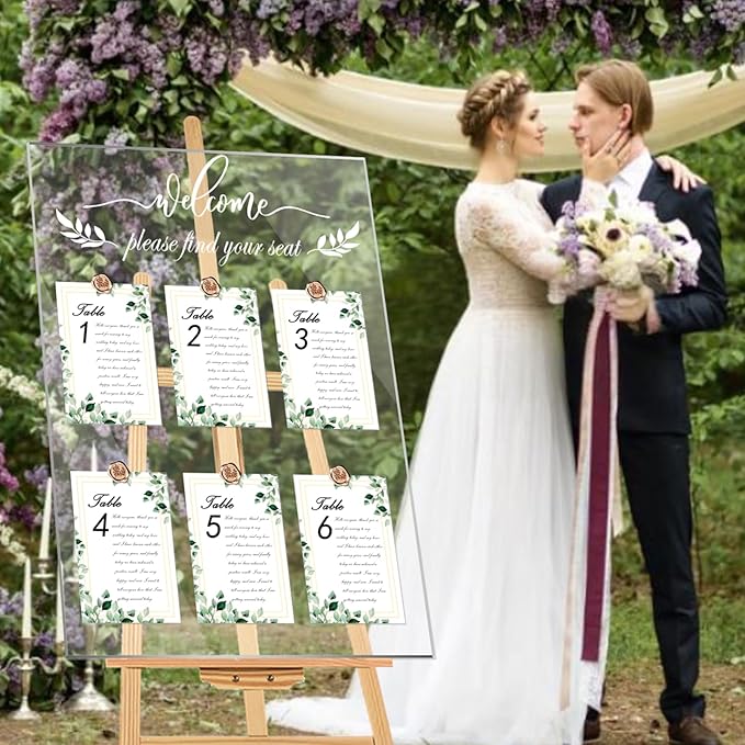 Wedding Seating Chart Board Display, 24x18 Inch Welcome Please Find Your Seat - Image 5