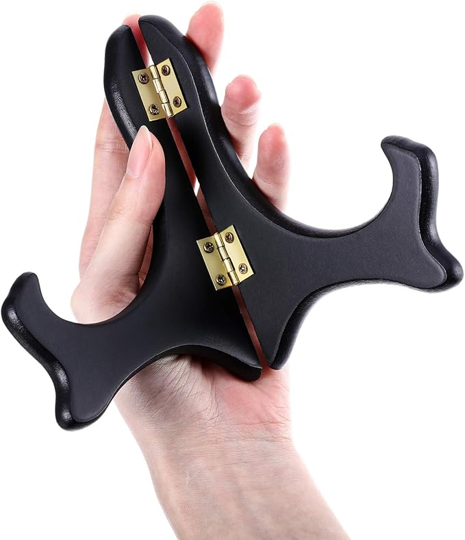 Tatuo 4 Pack Black Wooden Display Stand Plate Stands - Image 3